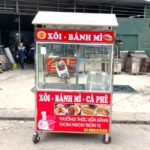 Xe bán xôi bánh mì cà phê 1m2 màu đỏ
