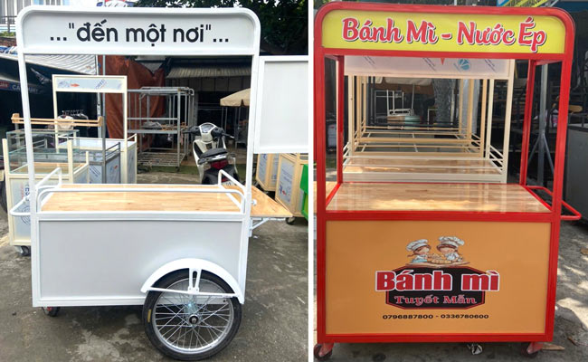 xe bánh mì gỗ