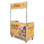 Xe bánh mì Hamburger Foodstand 90cm màu cam