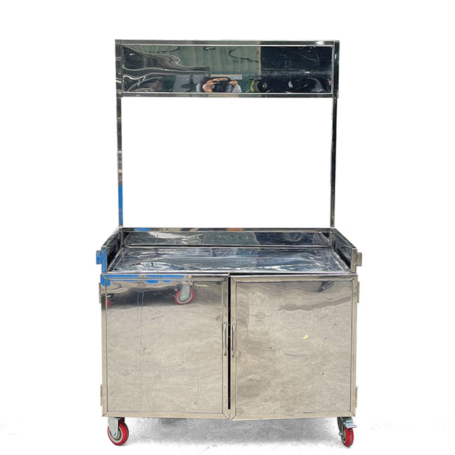 Xe bánh mì Hamburger Foodstand 90cm màu cam