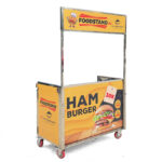 Xe bánh mì Hamburger Foodstand 90cm màu cam