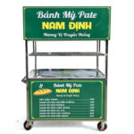 Xe đẩy bán bánh mì pate Nam Định 1m2 xanh lá