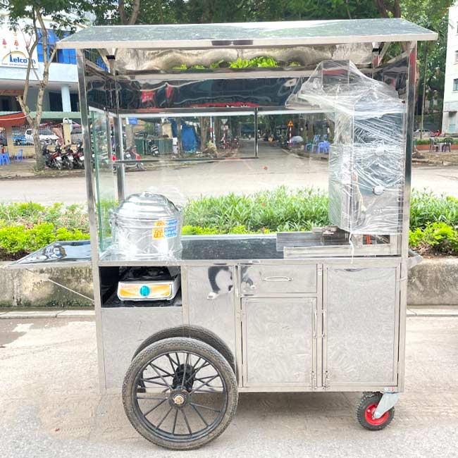Xe đẩy bán bánh mì Thổ Nhĩ Kỳ Xôi 1m6 mái chùa