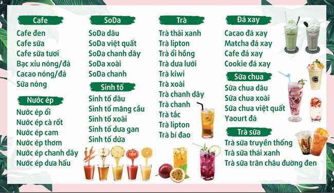 Lên thực đơn quán