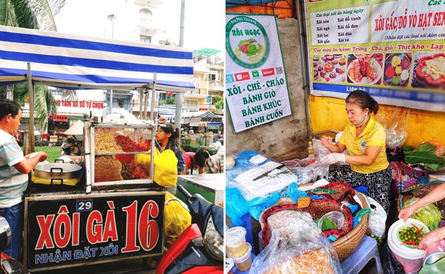 bán xôi vỉa hè