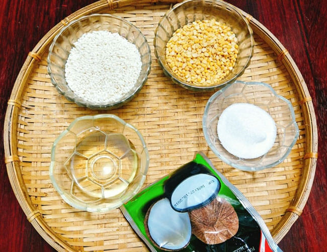 Nguyên liệu nấu xôi mặn nước cốt dừa