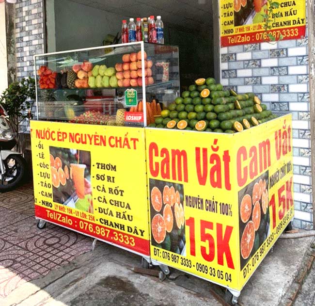 Xe đẩy bán nước ép