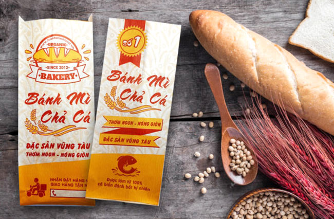 Túi giấy bánh mì chả cá