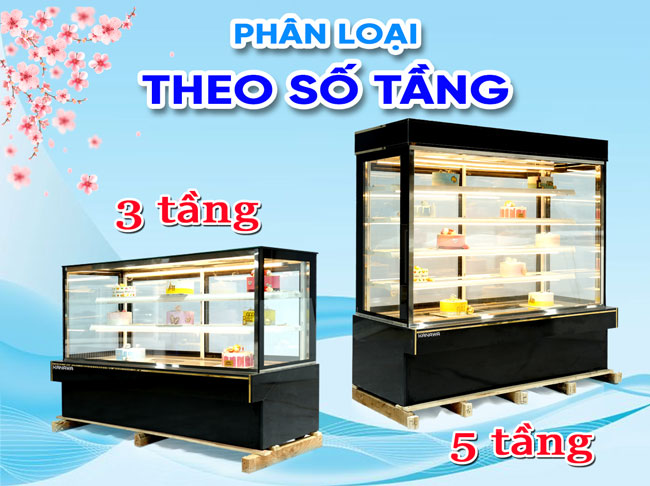 Phân loại tủ bánh kem theo số tầng