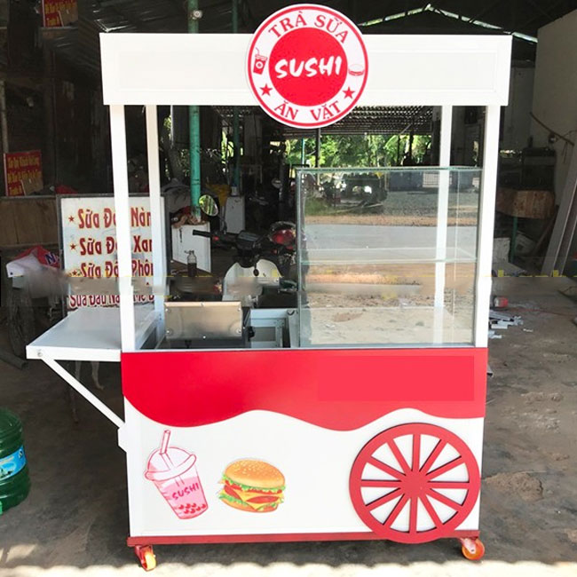 Tủ trà sữa làm bằng nhôm