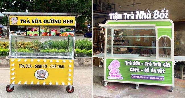 Nên chọn xe trà sữa nhôm hay inox?