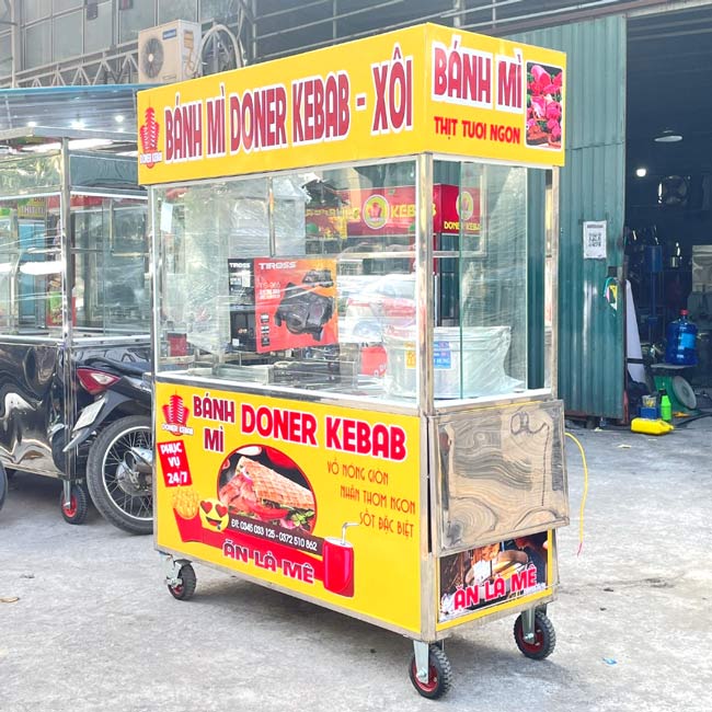 Xe bán bánh mì Doner Kebab – Xôi 1m6 màu vàng