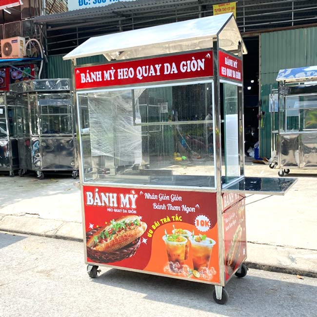 Xe bánh mì heo quay da giòn 1m2 trái