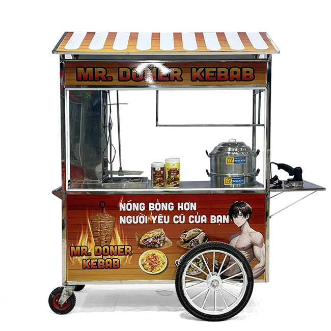 Xe bán bánh mì Mr.Doner Kebab 1m6 mái chùa