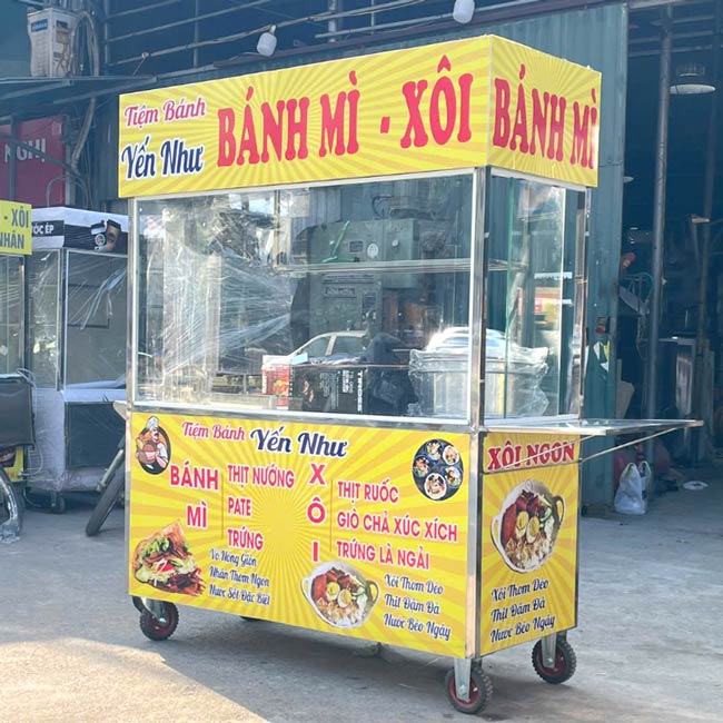 Xe bán bánh mì xôi 1m6 Yến Như