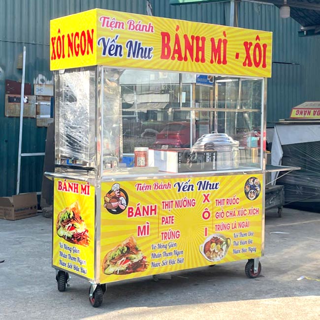 Xe bán bánh mì xôi 1m6 Yến Như