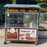 Xe bán bánh mì xôi Sơn Huệ 1m8 màu nâu