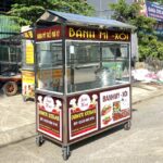 Xe bán bánh mì xôi Sơn Huệ 1m8 màu nâu