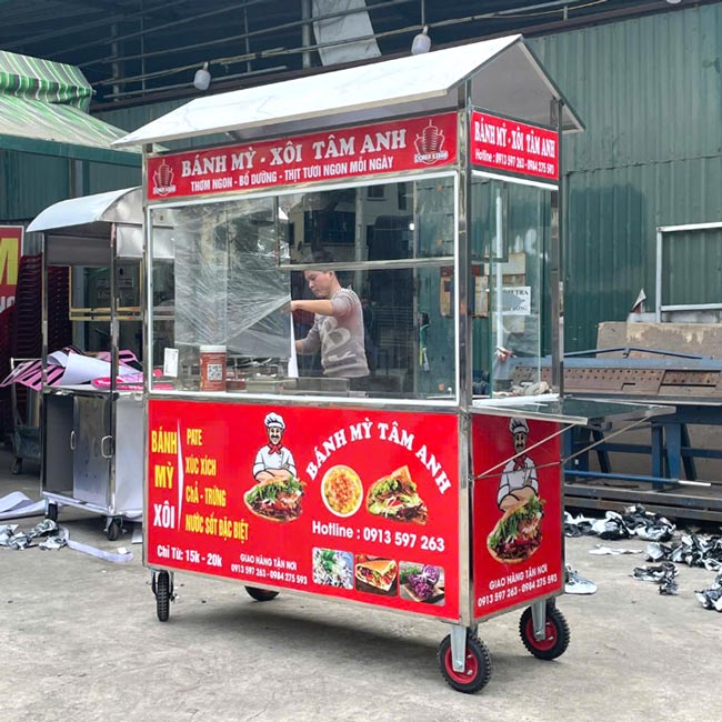 Xe bán bánh mì xôi Tâm Anh 1m6