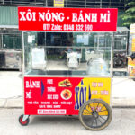 Xe bán xôi nóng bánh mì 1m6 mái bằng bánh bò