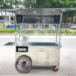 Xe bán xôi nóng bánh mì 1m6 mái bằng bánh bò