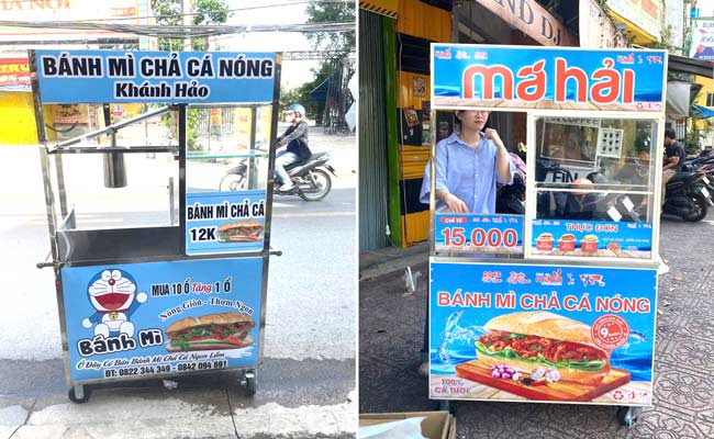 xe bánh mì chả cá cũ