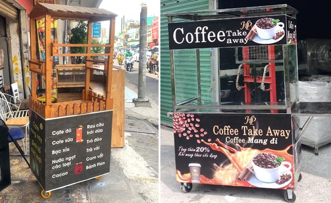 So sánh xe cafe gỗ và inox