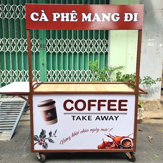 Xe cafe mang đi bằng gỗ