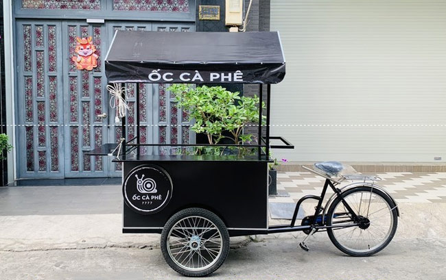 Xe đạp bán cafe màu đen