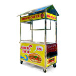 Xe đẩy bán bánh mì chả cá 1m2 mái chùa