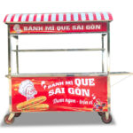 Xe đẩy bán bánh mì que Sài Gòn 1m8 mái vòm