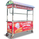 Xe đẩy bán bánh mì que Sài Gòn 1m8 mái vòm