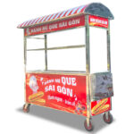 Xe đẩy bán bánh mì que Sài Gòn 1m8 mái vòm