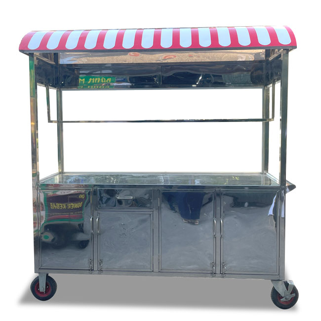 Xe đẩy bán bánh mì que Sài Gòn 1m8 mái vòm