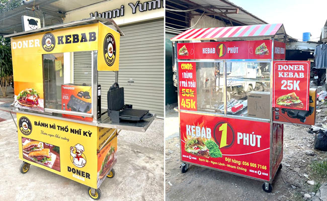 xe đẩy bánh mì cũ
