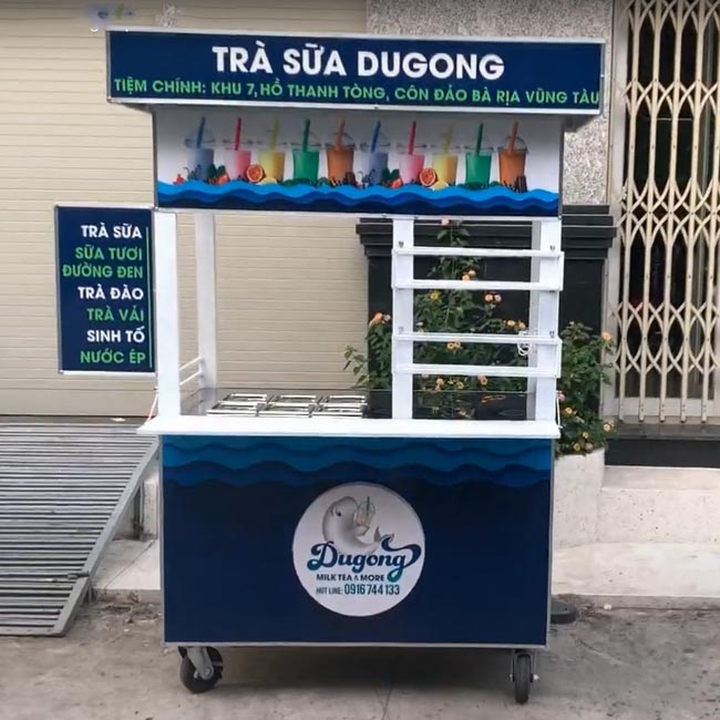 Xe bán trà sữa mái bằng