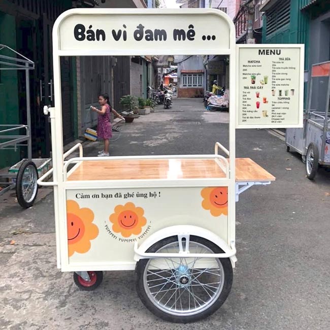 Xe bán trà sữa nhỏ gọn