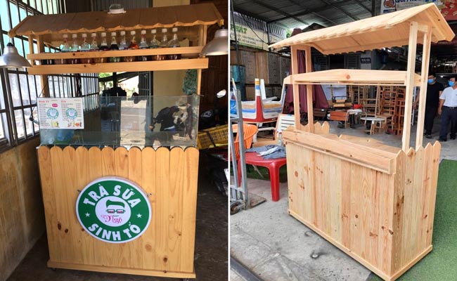 10+ mẫu xe trà sữa gỗ mẫu mã độc đáo, đang được nhiều người săn lùng