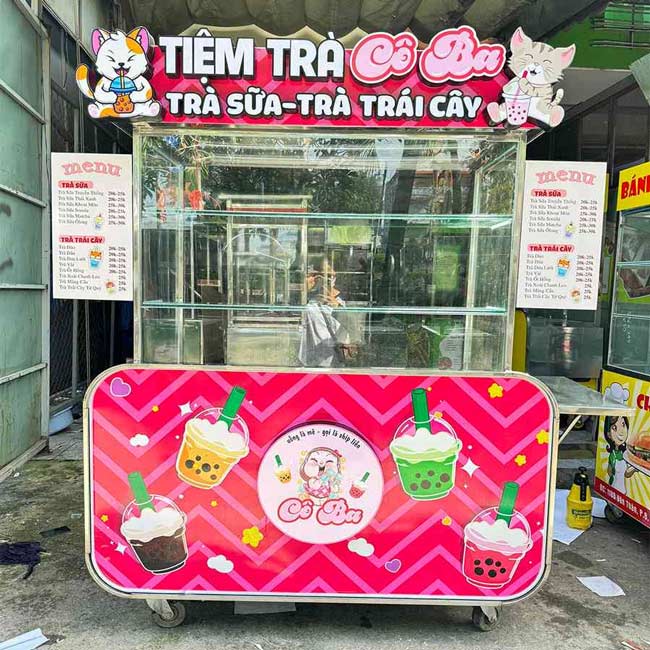 Xe bán trà sữa tại Cửa hàng Đồ Cũ An Hòa