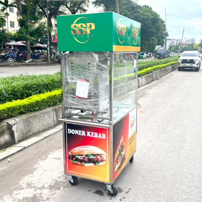 Xe bán bánh mì SSP Group 90cm mái bằng