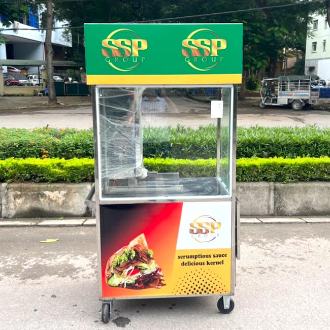 Xe bán bánh mì SSP Group 90cm mái bằng