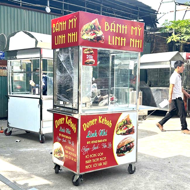 Xe bánh mì Doner Kebab Linh Nhi 90cm