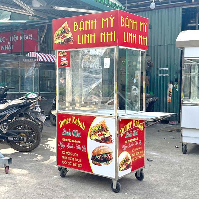 Xe bánh mì Doner Kebab Linh Nhi 90cm