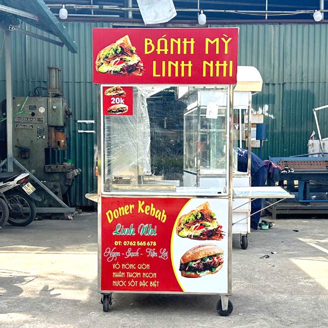 Xe bánh mì Doner Kebab Linh Nhi 90cm