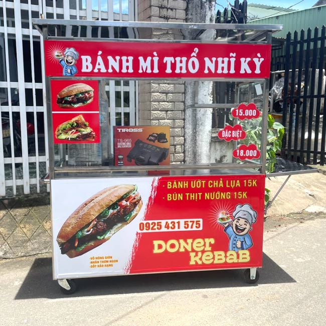 Xe bánh mì Thổ Nhĩ Kỳ 1m6 mái bằng