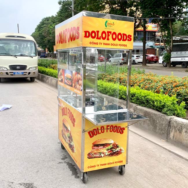 Xe đẩy bán bánh mì DoloFoods 1m2 trái