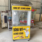 Xe đẩy bán bánh mì Doner Kebab 90cm màu vàng