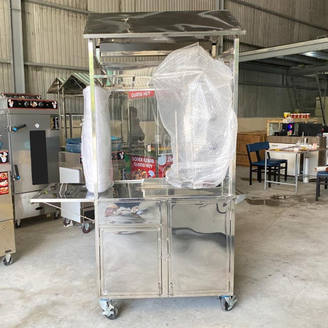 Xe đẩy bán bánh mì Doner Kebab 90cm phải