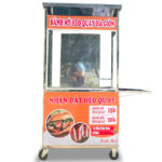 Xe đẩy bán bánh mì heo quay da giòn 90cm mái bằng