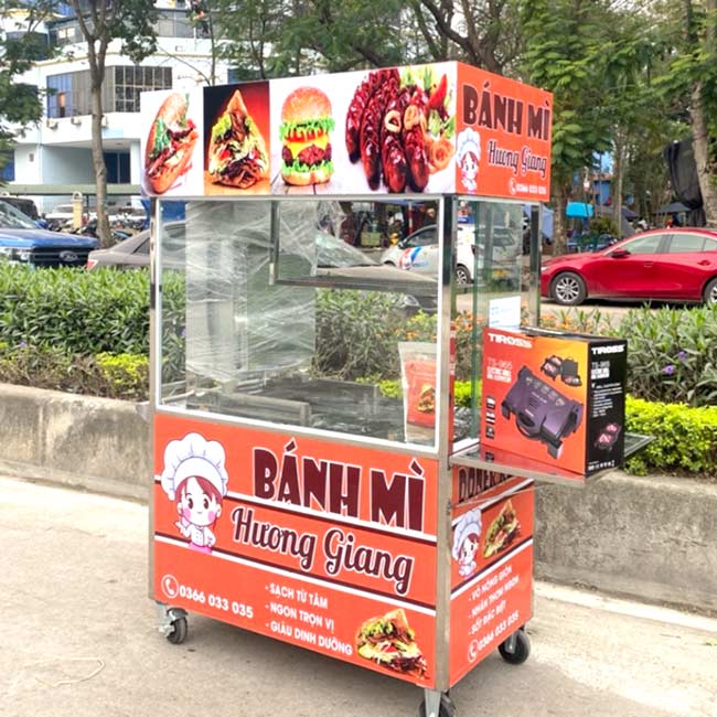 Xe bán bánh mì Hương Giang 1m2